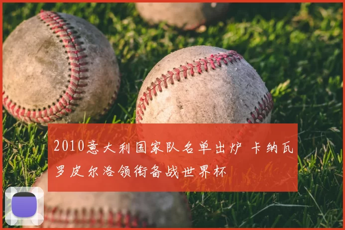 2010意大利国家队名单出炉 卡纳瓦罗皮尔洛领衔备战世界杯
